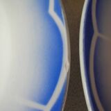 Set of 3 old Digoin Marsac soup plates in vintage retro kitchen earthenware