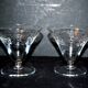 Set of 2 flared crystal glasses engraved guilloche scrolls art deco 1920 champagne cocktail cup