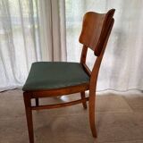 6 beech and teak chairs - Denmark 1940s