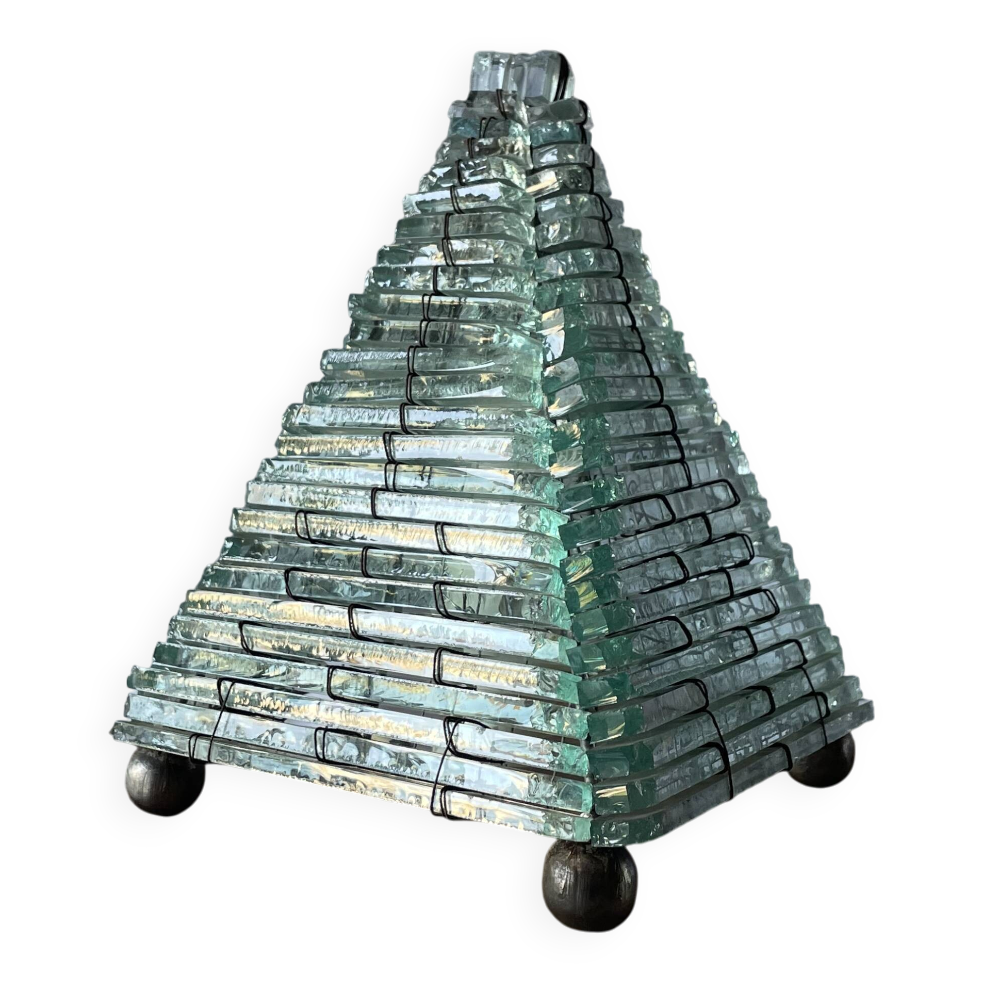 Brutalist glass lamp from the 1970s.