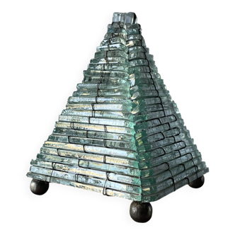 Brutalist glass lamp from the 1970s.