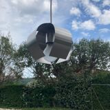 Ceiling lamp flower in chrome metal.