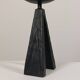 Vintage candle holder made of hand-forged metal, in a brutalist style.