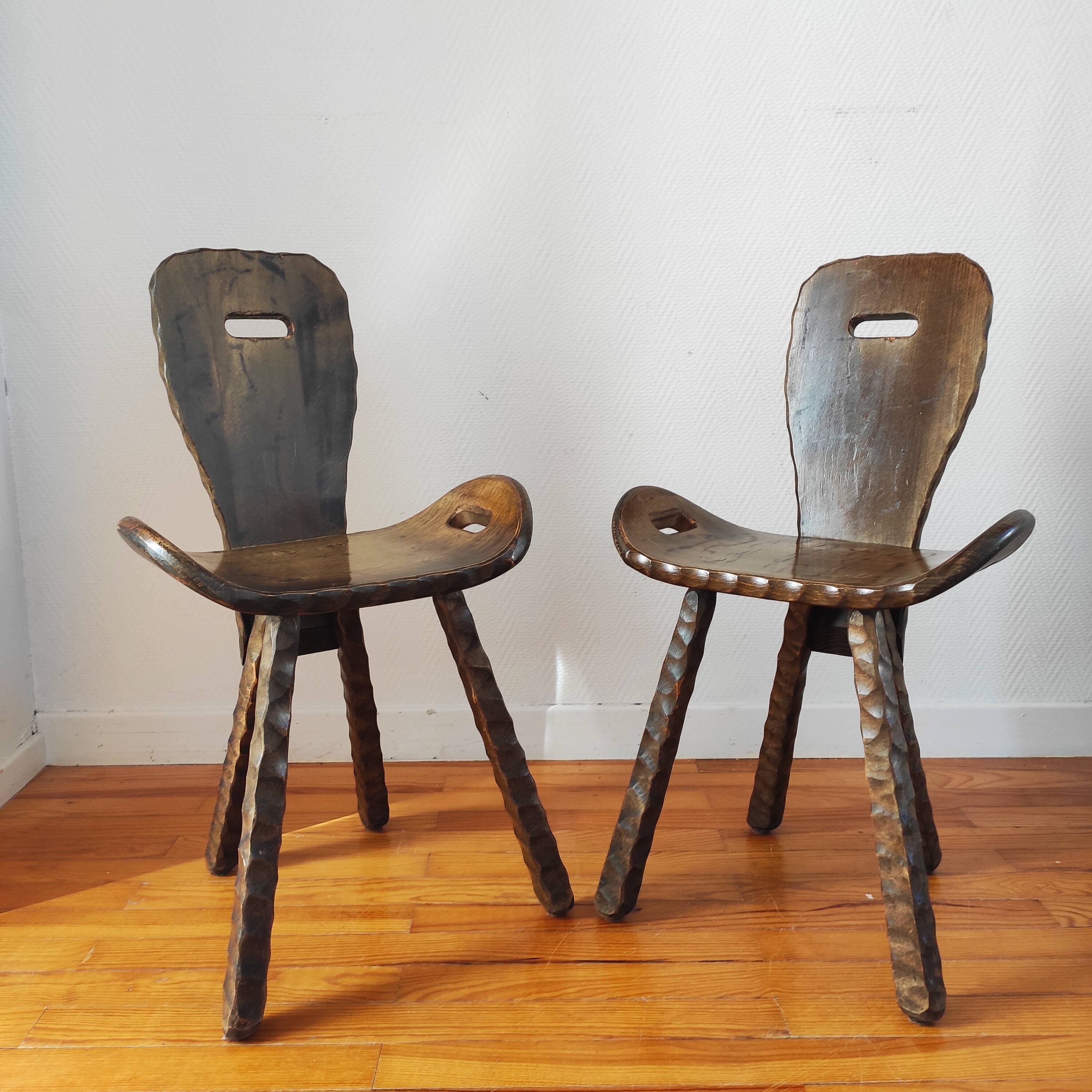 French brutalist vintage chairs from the 60s-70s.