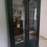Old black Napoleon III display case, dresser, cabinet of curiosities, storage unit