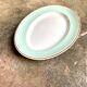 Luneville oval dish in water-green and golden opaque porcelain