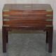 Antique hardwood military campaign desk with writing slope.