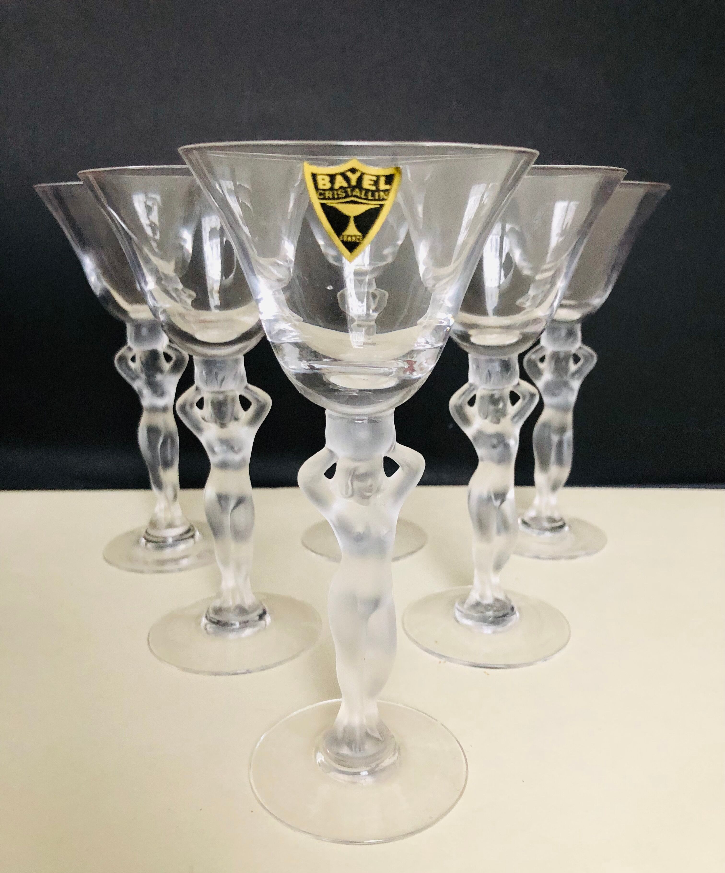 6 crystal cocktail glasses