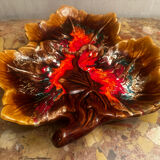 Vintage leaf-shaped earthenware centerpiece/trinket tray