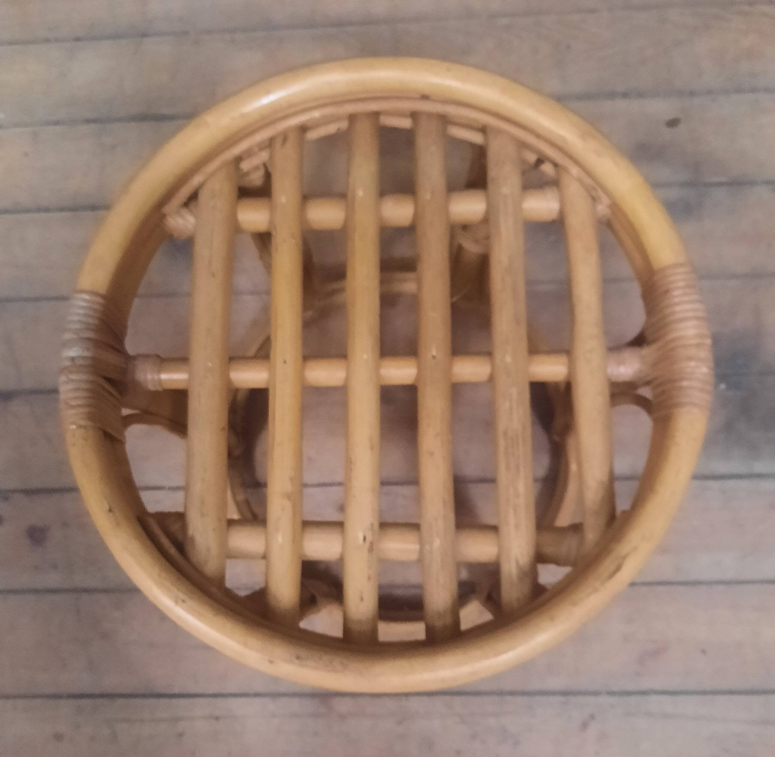 Small low bamboo table