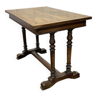 Table bureau en noyer et chêne 19ème