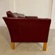 Mid-century modern Arne Norell Swedish burgundy leather sofa – 1960s