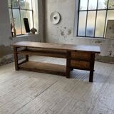 XL central island workbench oak
