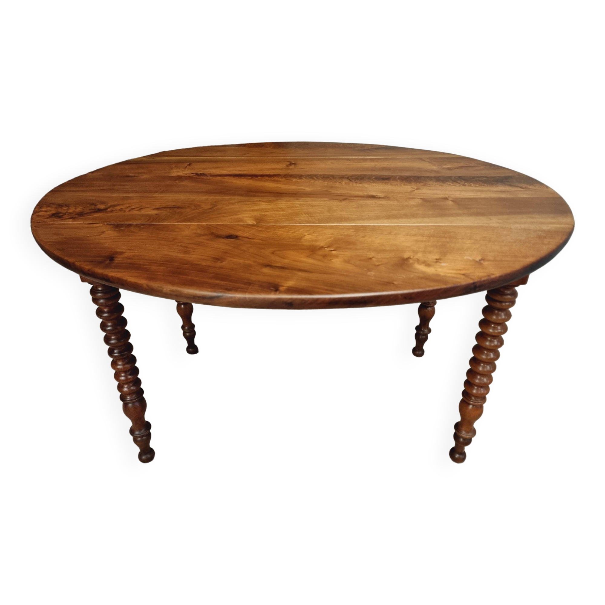 Antique round table drop-leaf table 125 cm walnut