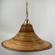 Pencil split reed rattan bamboo and brass pendant Lamp, 1970s