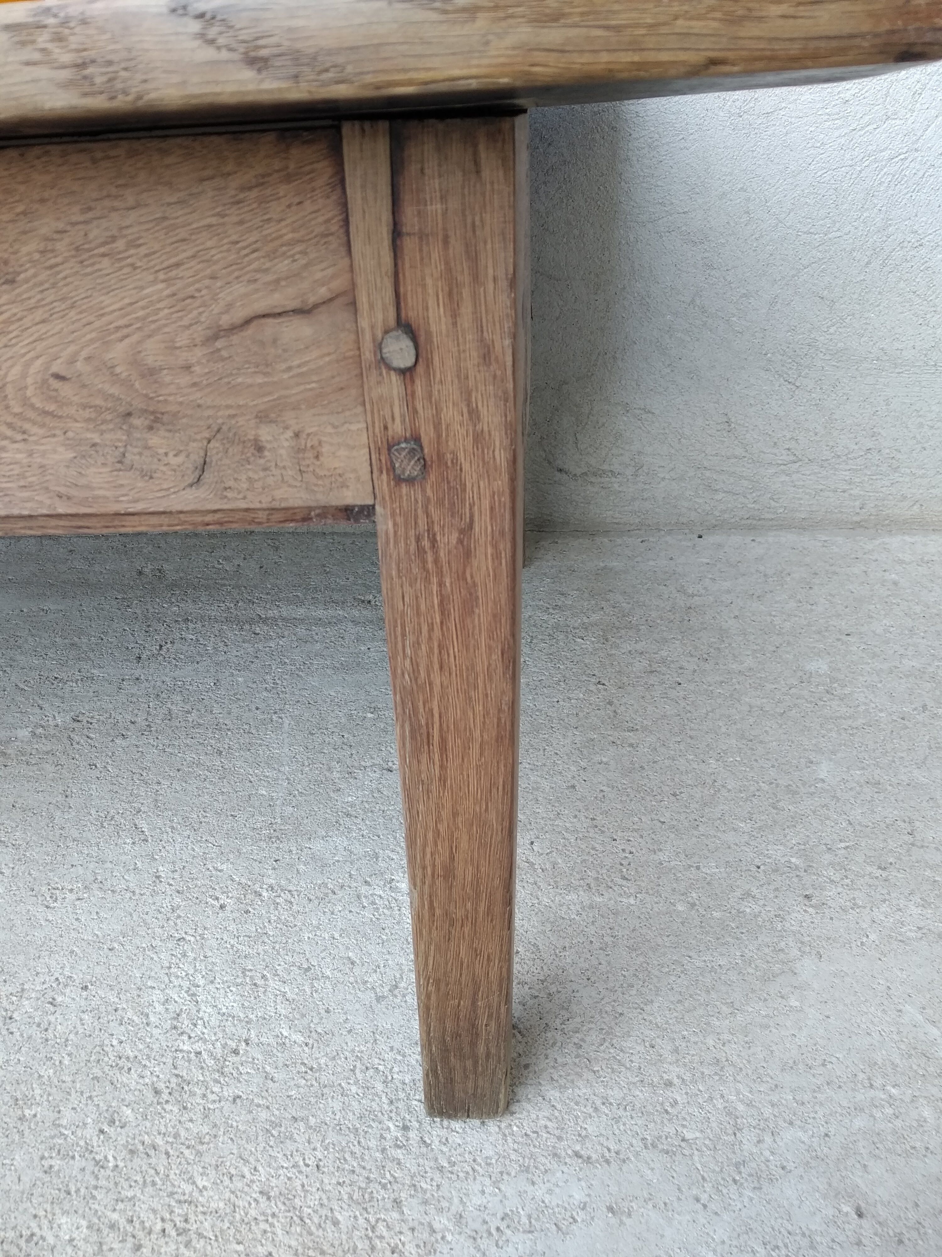 Farmhouse coffee table with solid wood drawer