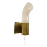 Brass and Pulegoso Glass Wall Lamp attributed to Aldo Nason for Mazzega 1960s