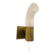 Brass and Pulegoso Glass Wall Lamp attributed to Aldo Nason for Mazzega 1960s