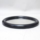 Round black plastic mirror 1970s