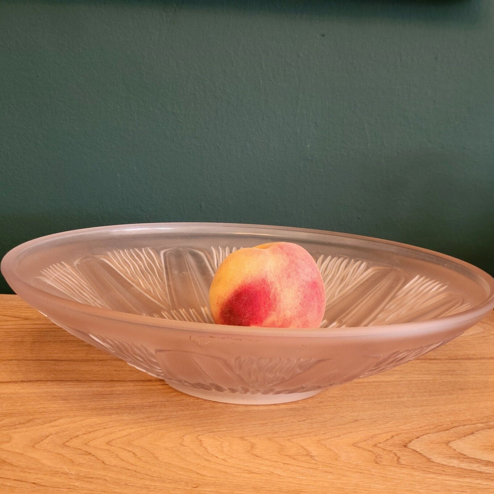 Old glass cut molded satin art deco