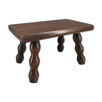 Foot rests small oak pearl foot stool / Farm tabouret / 60s / Mid-Century