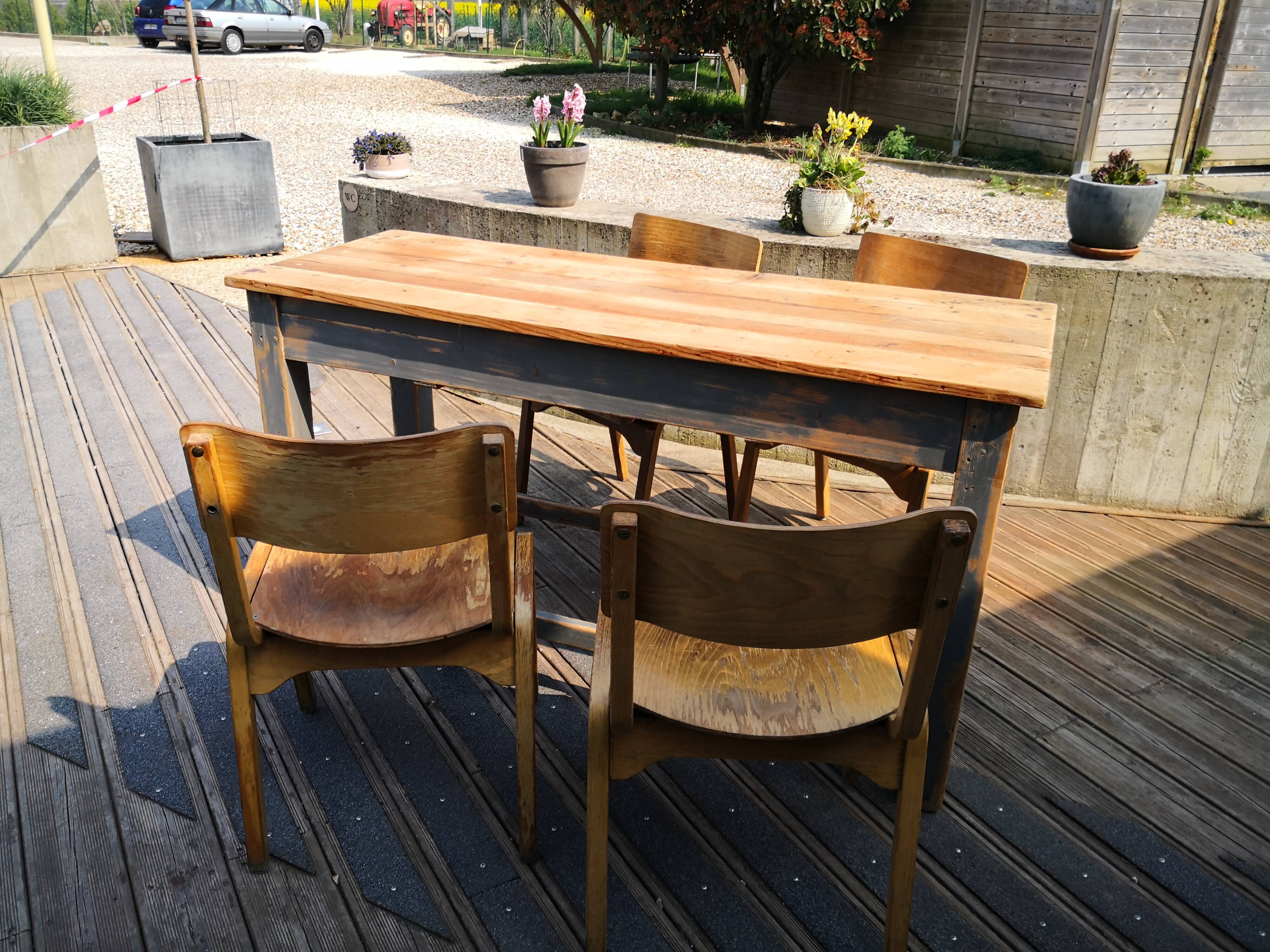 Patinated drapery table