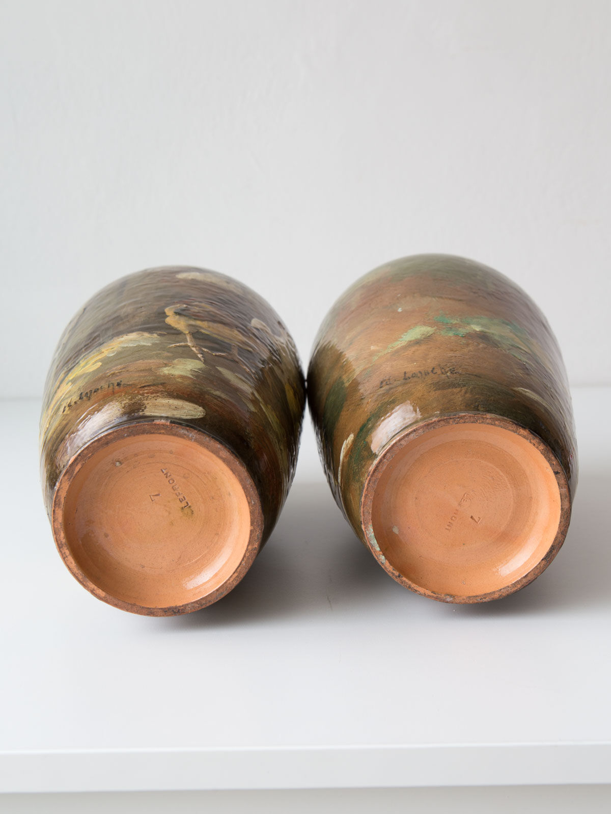 Paire vases Théodore Lefront fin 19ème