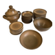 10 dessert plates, Longchamp, 1970, brown