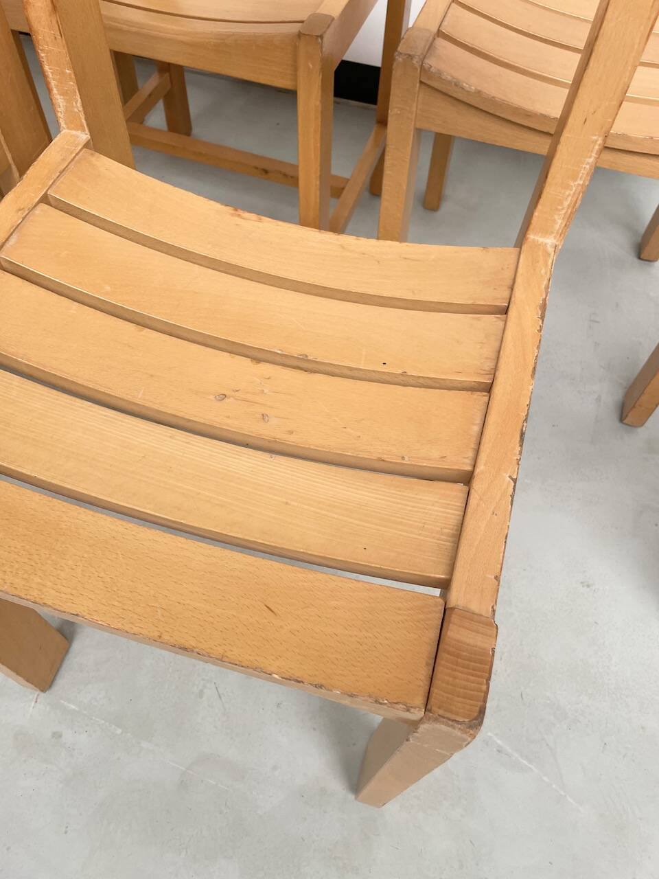 Beech chairs from the 1980s, Sornay.