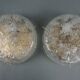 Set of two vintage ceiling lights made of ice glass from the 1970s