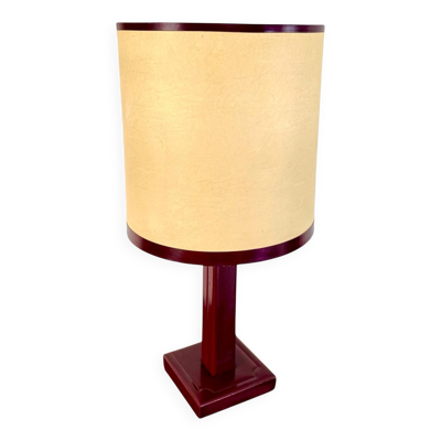 Lampe de bureau de la maison Tanneur en cuir rouge bordeaux, vintage f