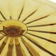 Art Deco Amber Cake Dish Depression Glass Verrerie Scailmont