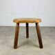 Brutalist tripod stool in solid wood