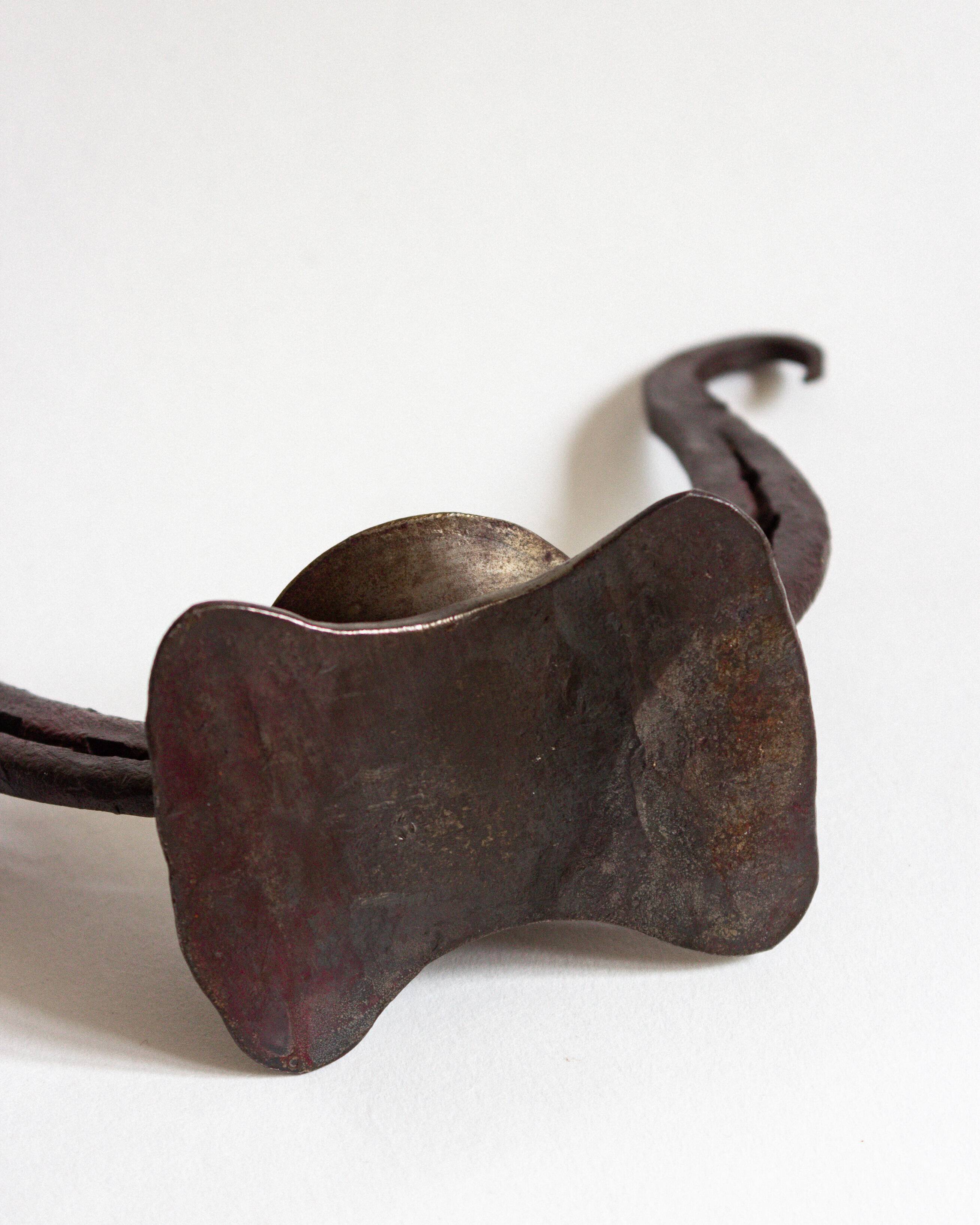 Zoomorphic wrought iron candle holder, France, 1950s