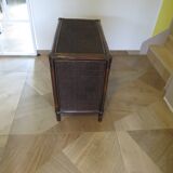 Vintage-commode 3 tioirs -bois bambou et rotin tressé - années 80
