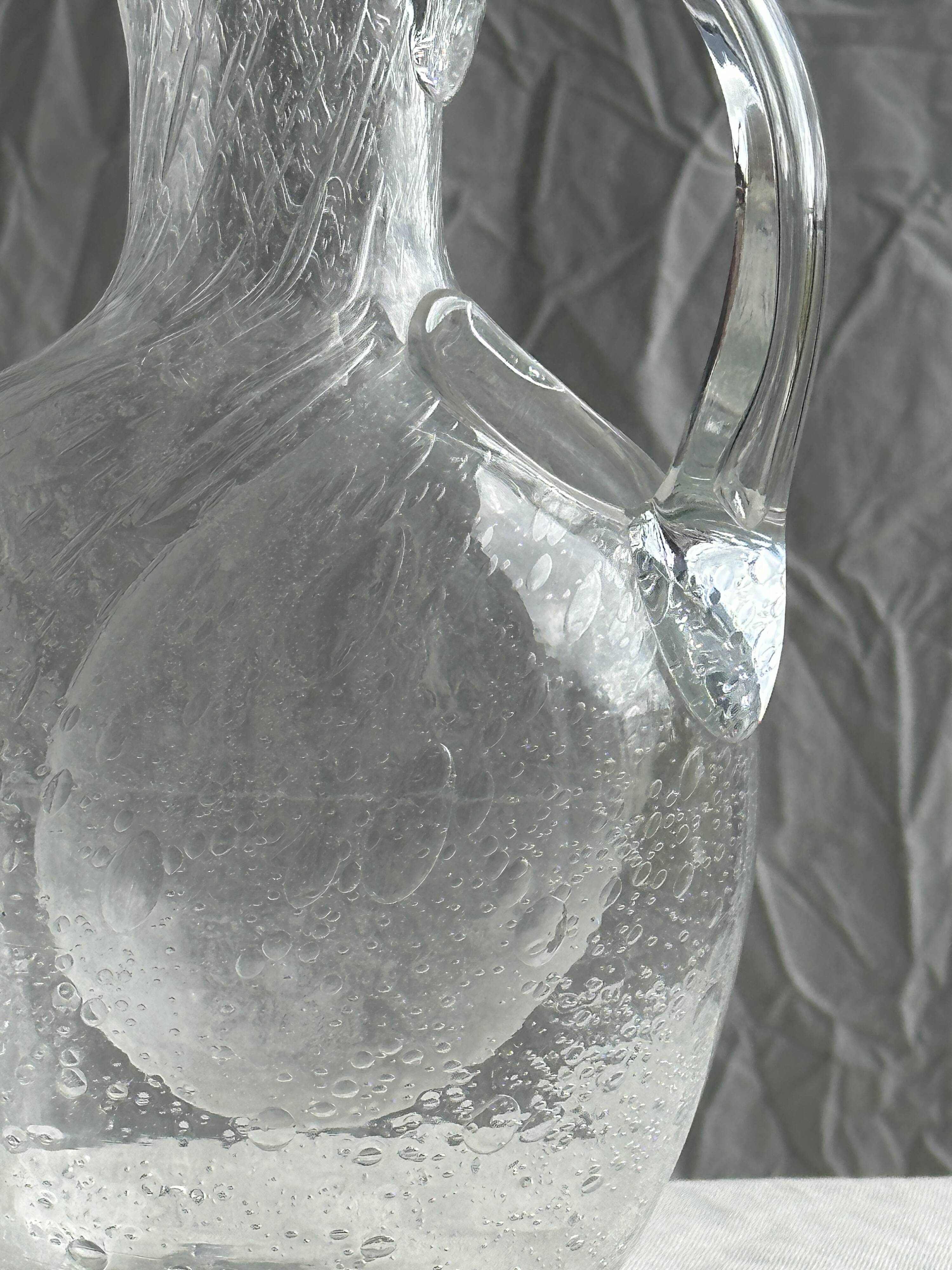 Large blown glass carafe with ice cube compartment Biot