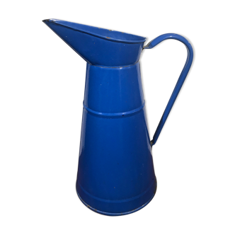 Pitcher in blue enamelled sheet metal