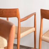 Chaises danoises en teck Mid-Century par Niels O. Møller # 77 & 57 Set de 6