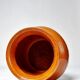 Small turned wooden vase, Brutalist, two-tone varnished with bark