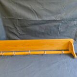 Kitchen shelf French artisanal work vintage 60s solid oak and copper