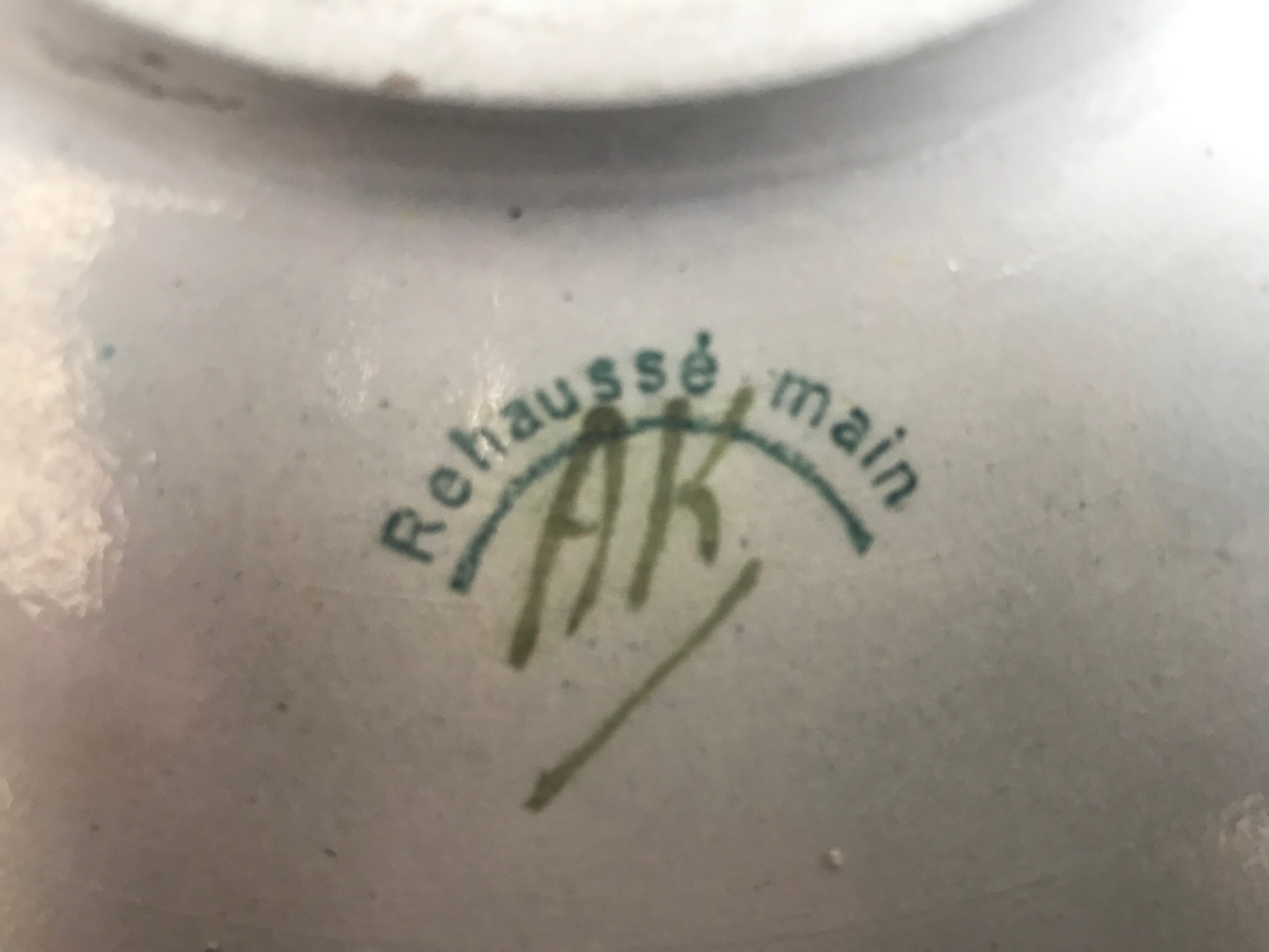 Decorative plate flowers and storks Enamels of Longwy