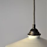 Vintage white opaline pendant lamp and retro cord