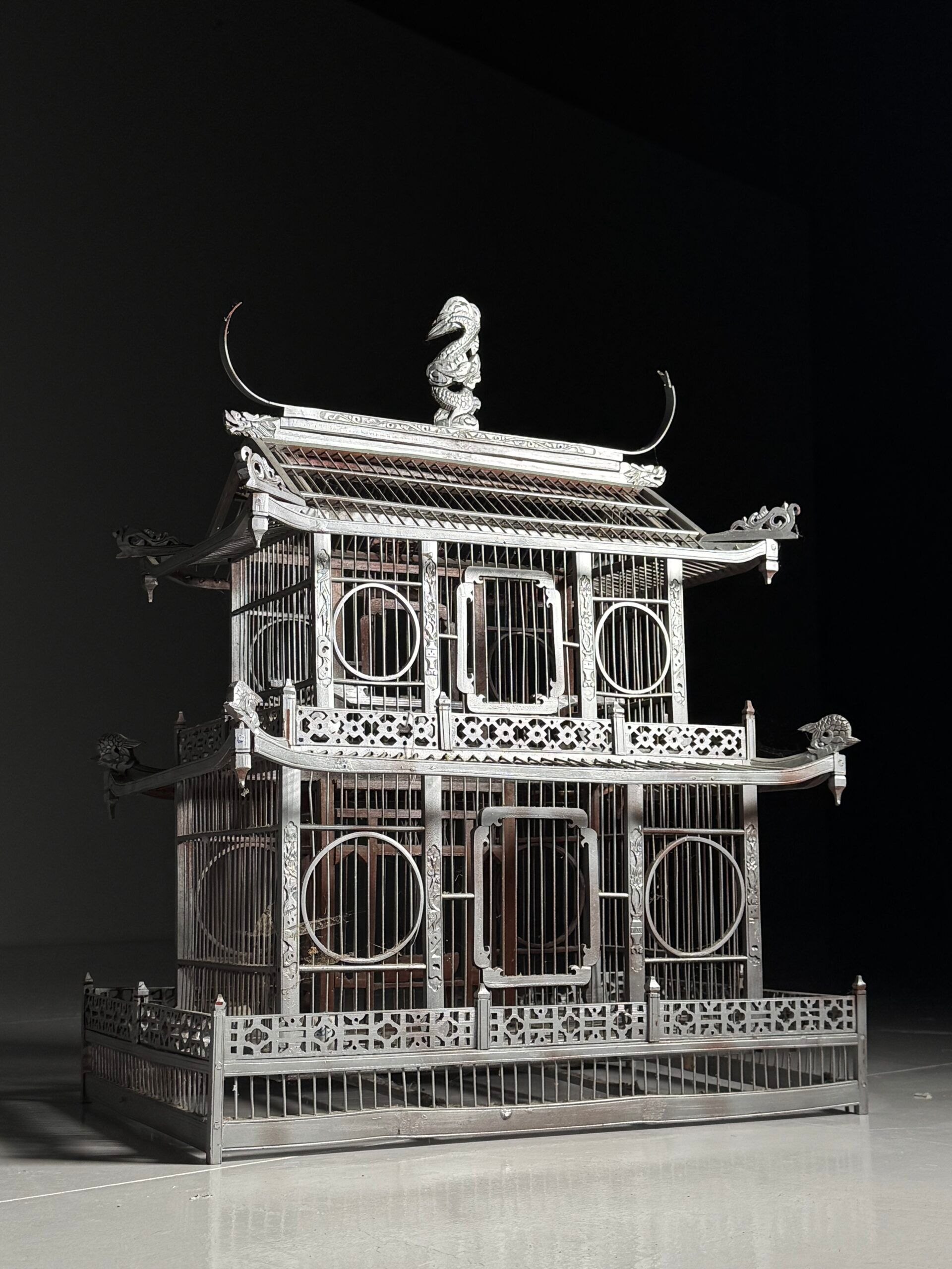 Asian style birdcage wood