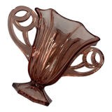 Vase ancien verre rose style coupe a anses