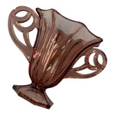 Old vase pink glass style cup with handles
