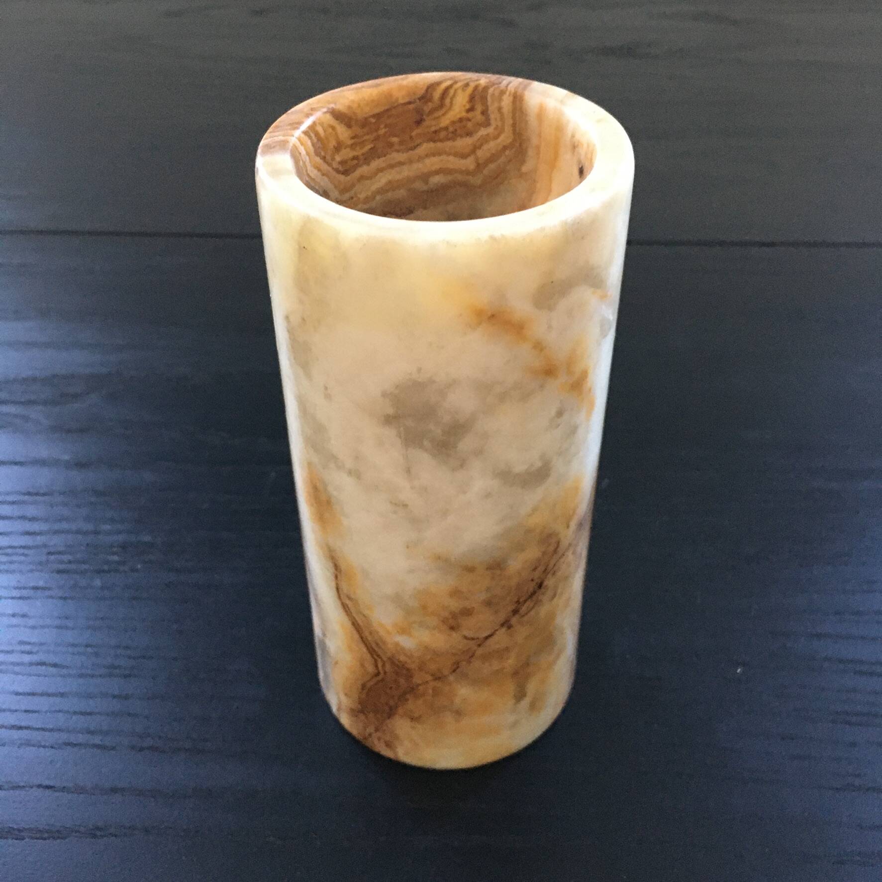 Onyx scroll vase