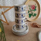Set of 4 Villeroy & Boch cups and saucers - vintage