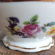 Teapot in Limoges porcelain, burgundy and gold