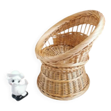 Fauteuil enfant en rotin, Vintage années 70