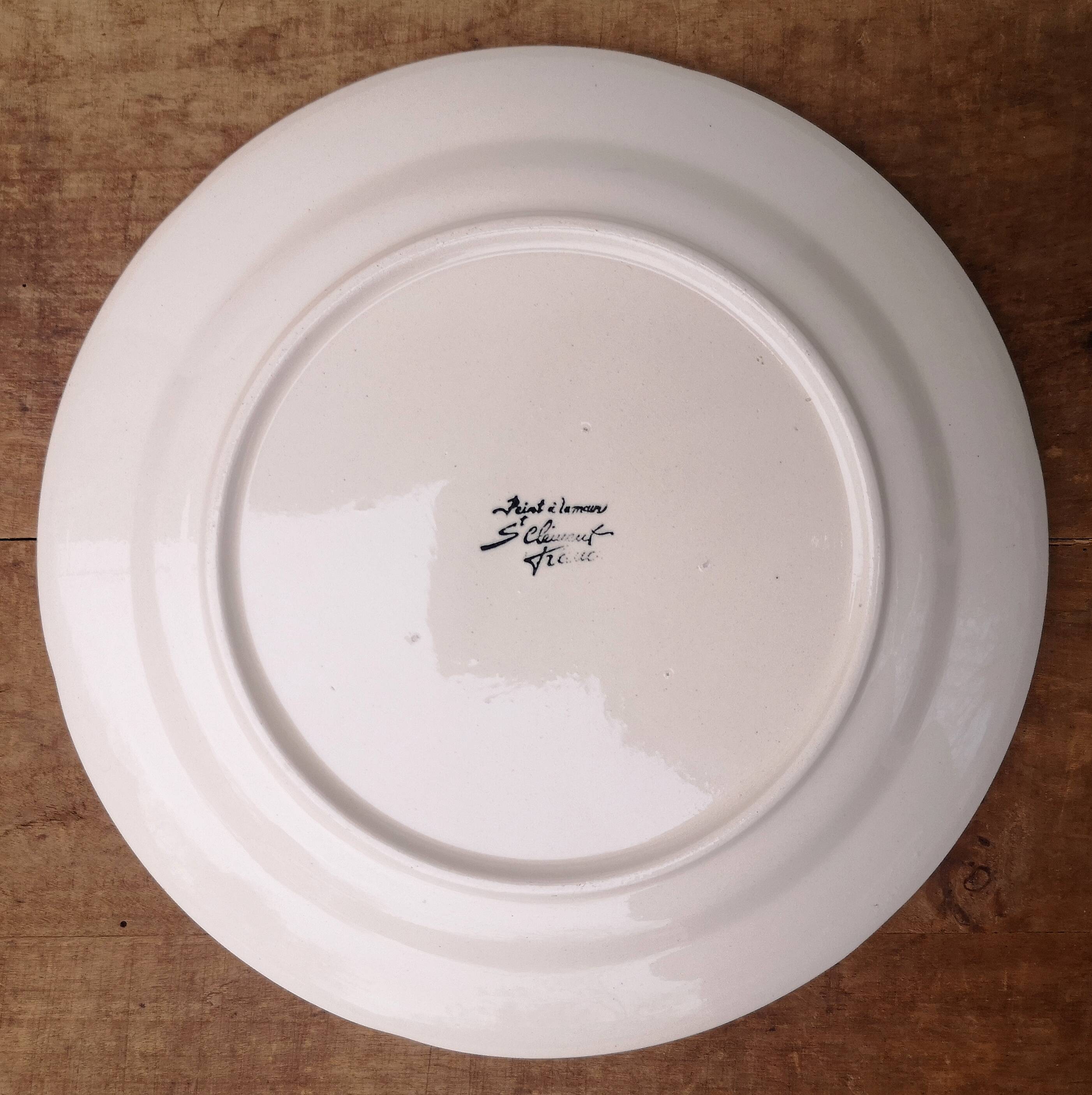 Old barbotine plate, St Clément factory